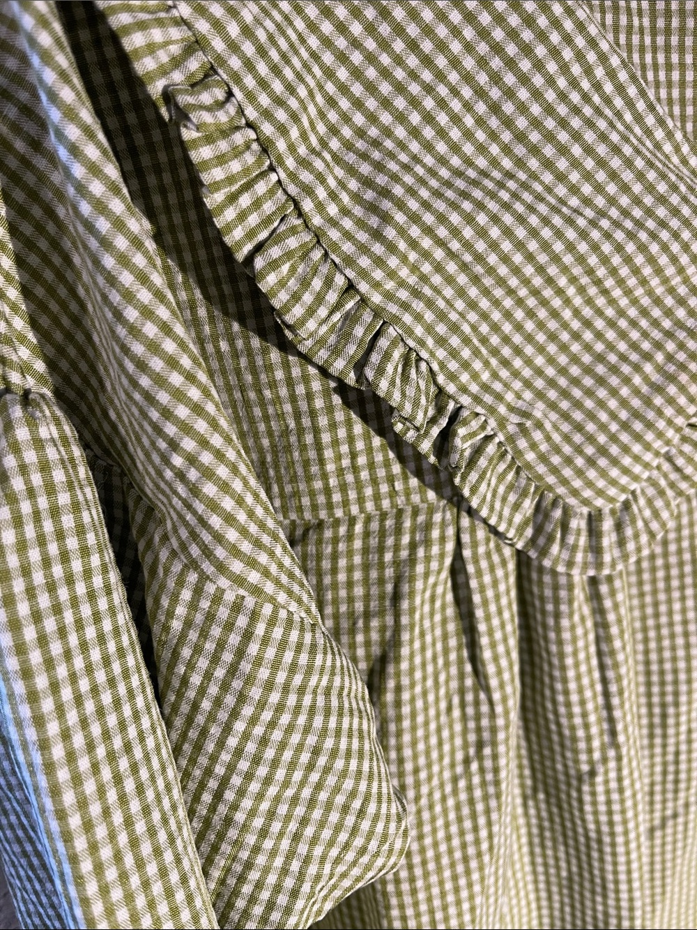 Green Gingham Puff Sleeve Dress with Peter Pan Collar Sz S NWT - Picture 2 of 10